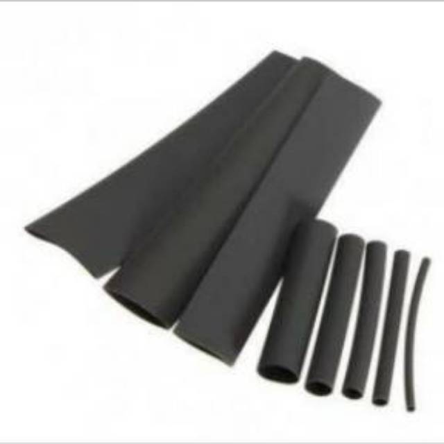 Heat Shrink Tube / Selongsong Bakar / Isolasi Bakar 18mm  HITAM (Harga Per Meter)