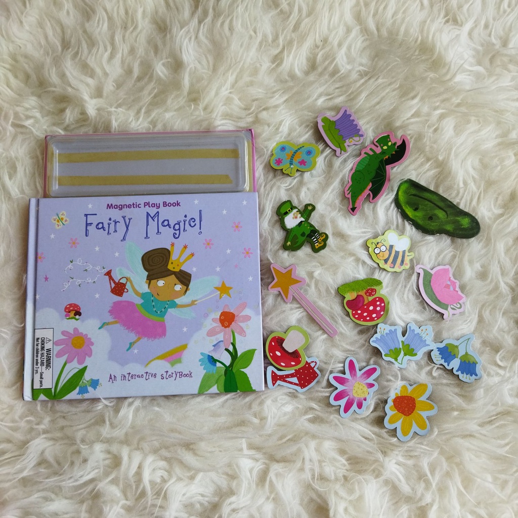 Buku magnet magnetic play book fairy magic interactive story book