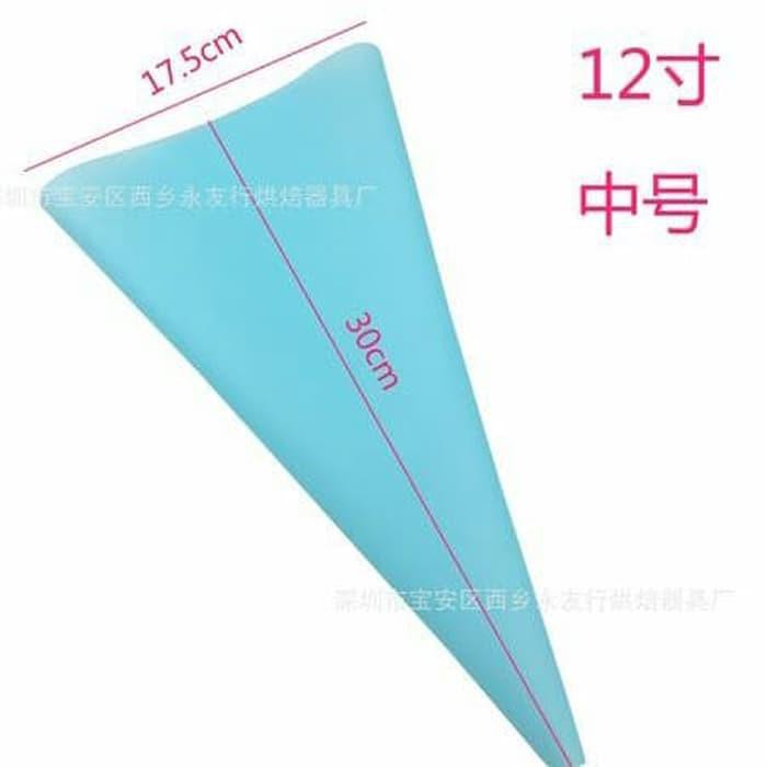 30 cm Piping Bag Silicone Reuseable segitiga kue silikon