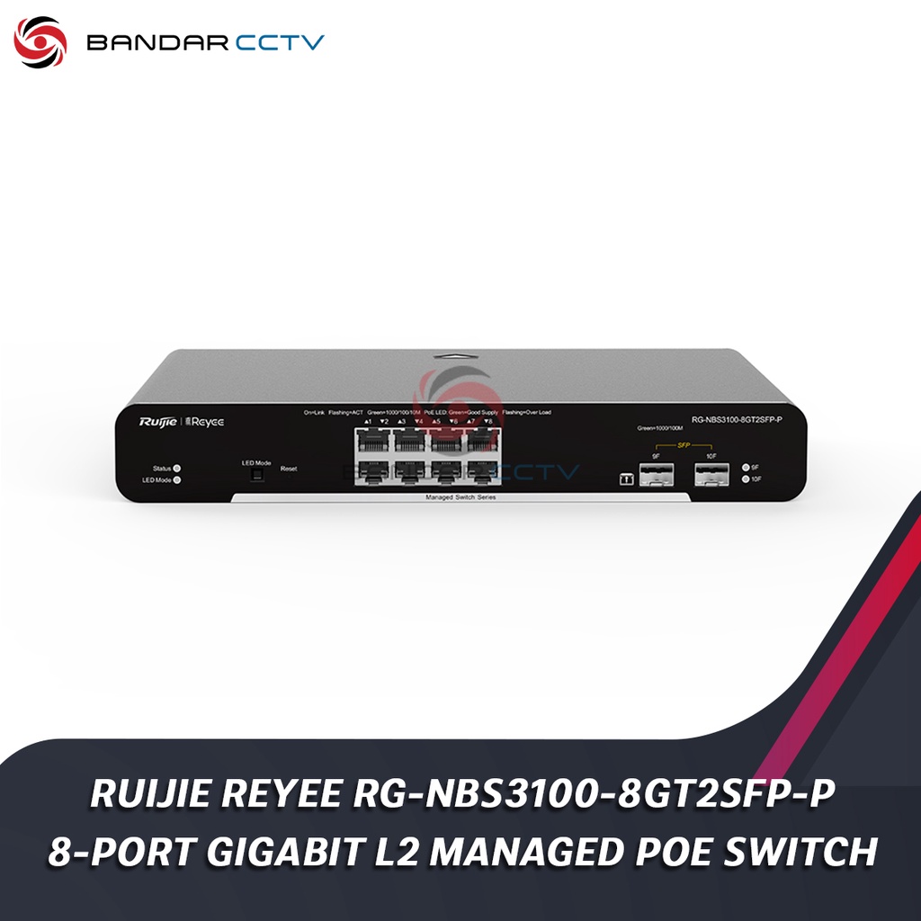 Ruijie Reyee RG NBS3100 8GT2SFP P 8 Port Gigabit L2 Managed POE Switch