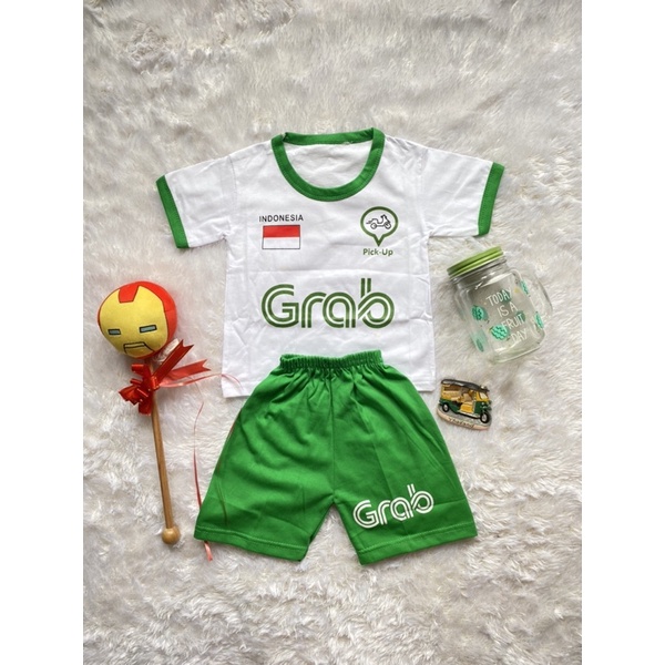 COSTUM SABLON NAMA ANAK KARAKTER OJEK G.R.A..B ALL SIZE 6-12 BULAN