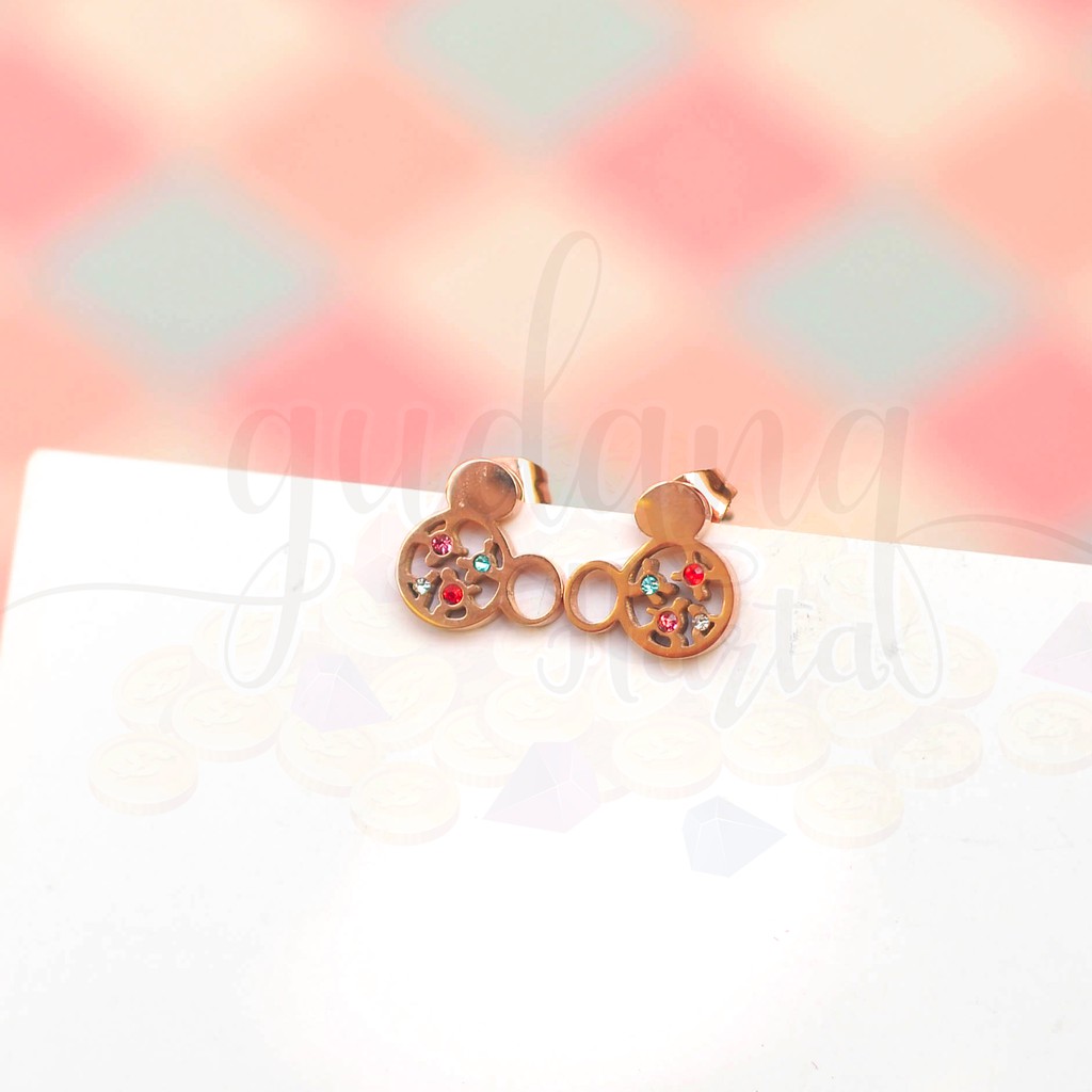 Anting Stud Karakter Stainless Stell Lucu Simple GH 203375