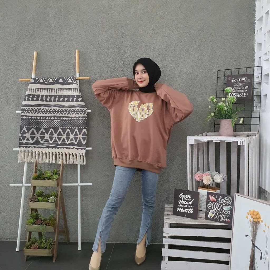 Nara Grosir - In My Mood XXL Sweater l Fashion Pria dan Wanita