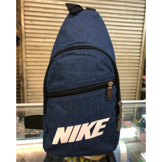 Tas Sling Bag Selempang Nike Denim Jeans Biru Premium