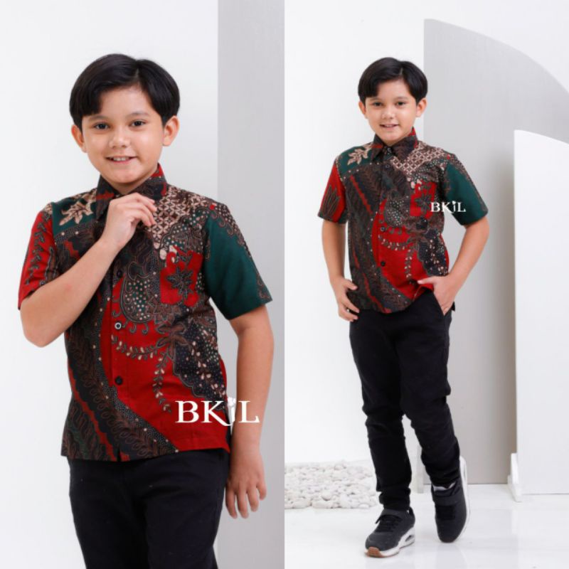 HEM KEMEJA BATIK ANAK LAKI-LAKI LENGAN PENDEK BAHAN KATUN HALUS BERKUALITAS