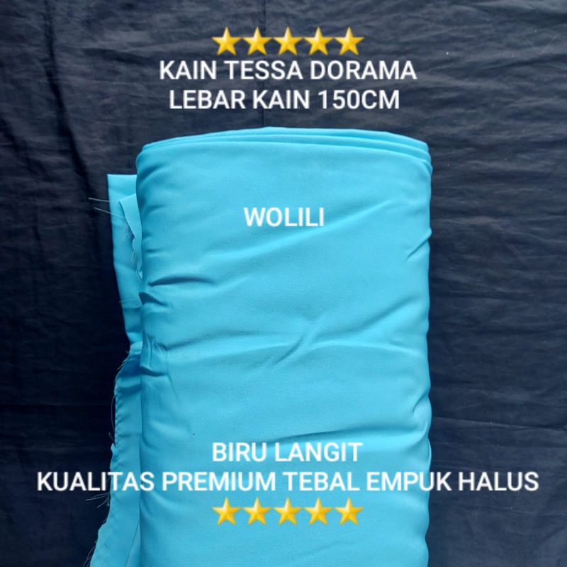 Kain TESSA LEBAR 150cm. Kain Polos Meteran. Harga per 50cm