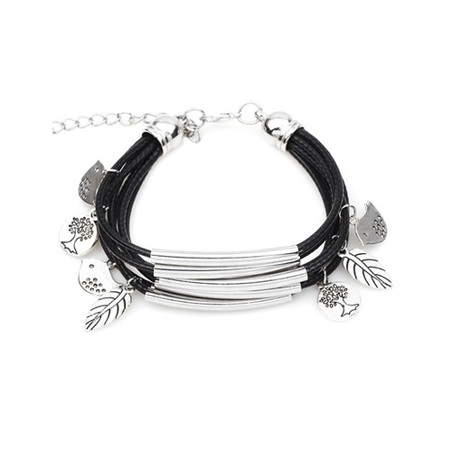 LRC Gelang TanganFashion Black Leaf Shape Decorated E62884