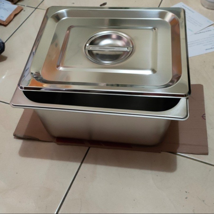 Wajan Kotak / Penggorengan Kentang Stainless 53 cm dengan tutup
