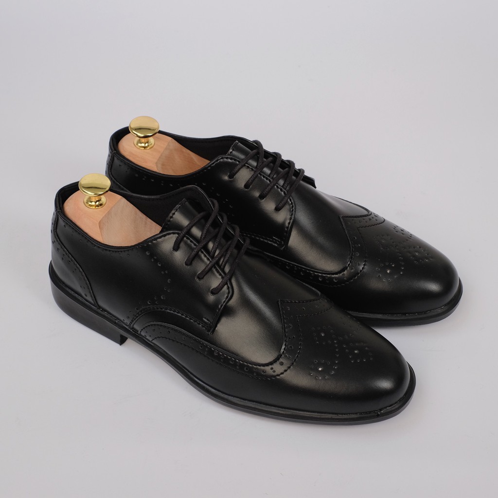 Wingtip Black | Sepatu Pantofel Formal Casual Kasual Kerja Kuliah Pria Cowok Kantor | FORIND x Worka