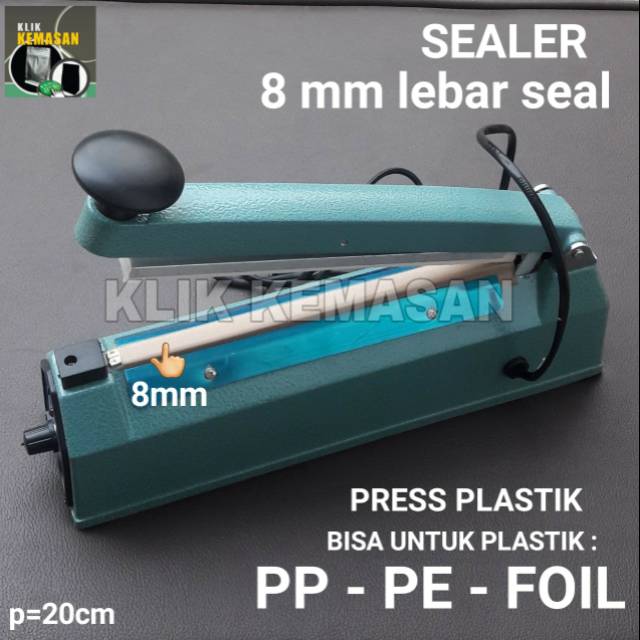 SEALER LEBAR 8MM/PENGEMAS PEREKAT PLASTIK MAKANAN PRESS PLASTIK FOIL