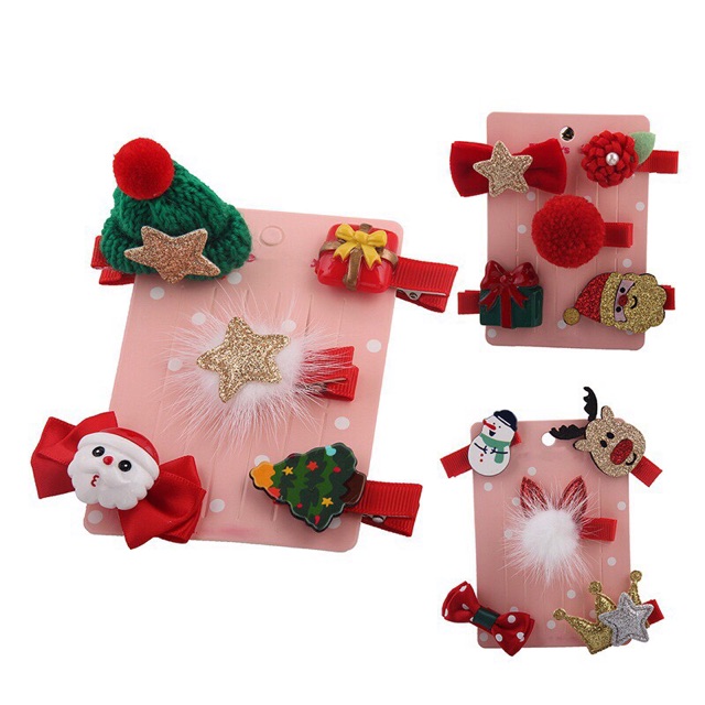 Christmas theme baby girl accesories hairpin