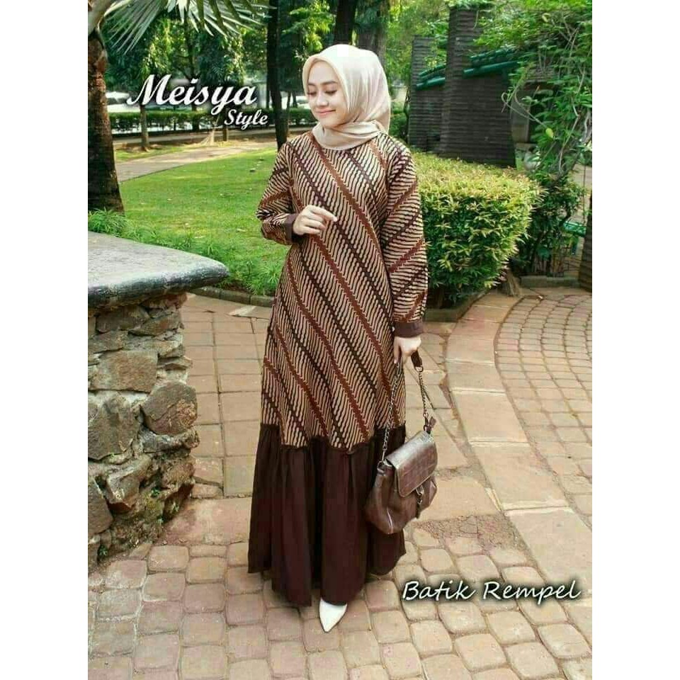 GAMIS BATIK MANGGAR,SEKAR,CANTIK, KUBIS,KUPU,PADI,DAUN/COD-meisya parang coklat