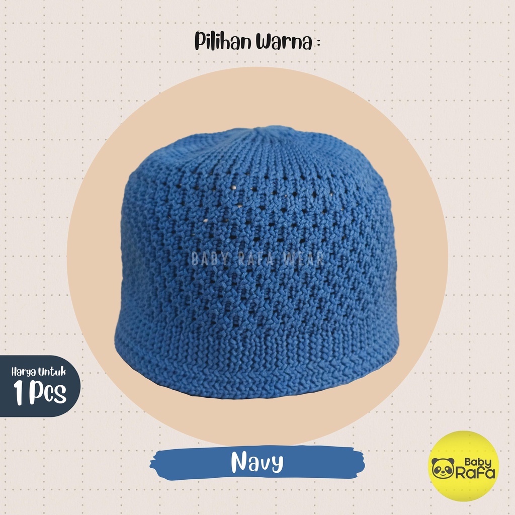Topi Peci Rajut Polos Bayi Peci Anak / Kopiah Bayi dan Anak / Peci Bayi dan Anak Polos Bahan Premium