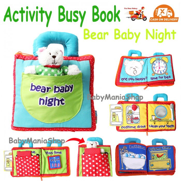 Buku Kain Edukasi Sensory Soft Book Activity Busy Cloth Book Buku Bayi Anak Softbook Lullaby