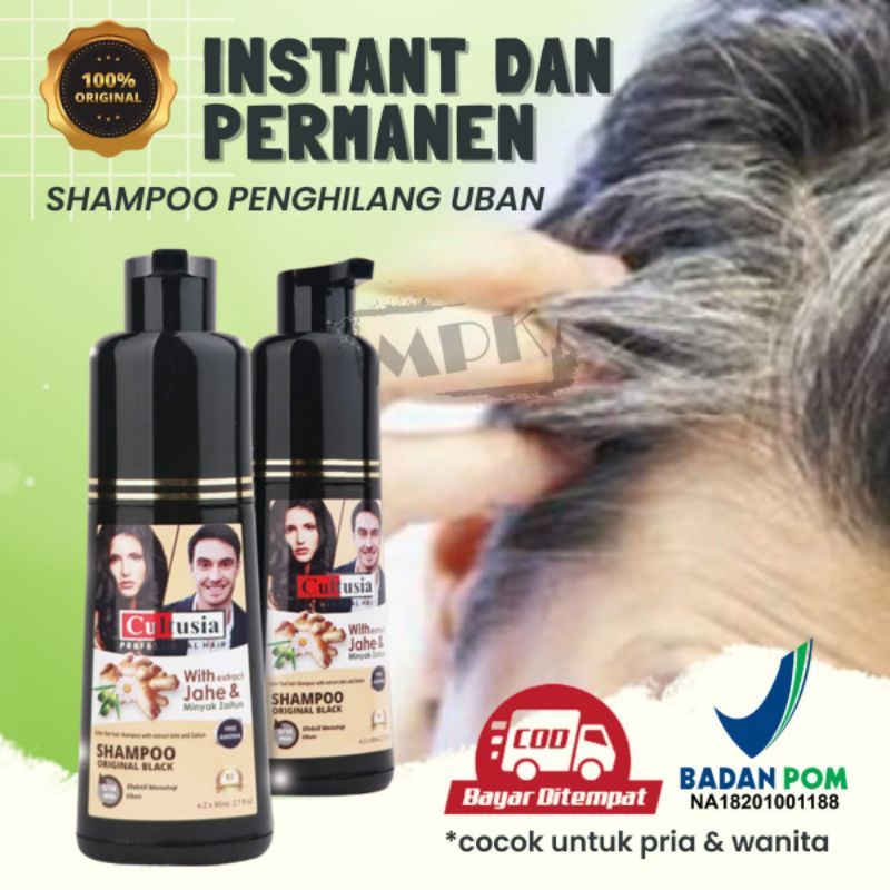 CULTUSIA SHAMPOO BLACK ORIGINAL PENGHITAM RAMBUT UBAN WITH EXTRACT JAHE & MINYAK ZAITUN