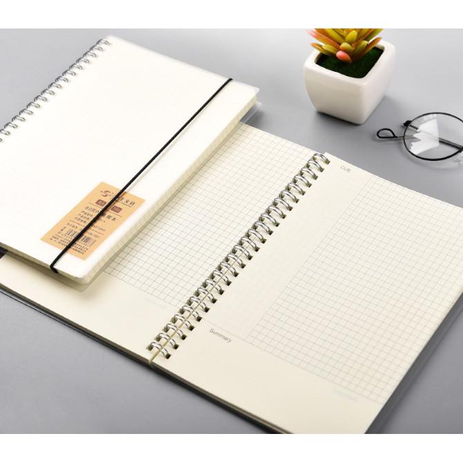 

Diary | Buku Tulis B5 Ring Grid, Blank, Horizontal Cover Transparan