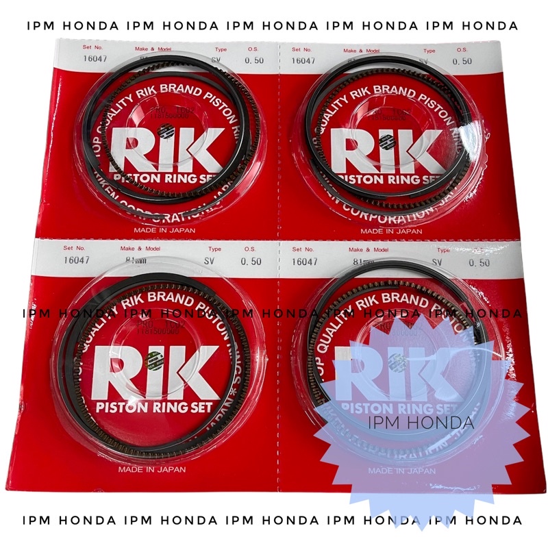 16047 / 16057 RIK Japan Ring Seher Piston Mesin Honda CRV GEN 3 RE1 2000cc 2007-2012 Civic FD FD1 1800cc 2006-2011 HRV 1.8 1800cc 2015-2021