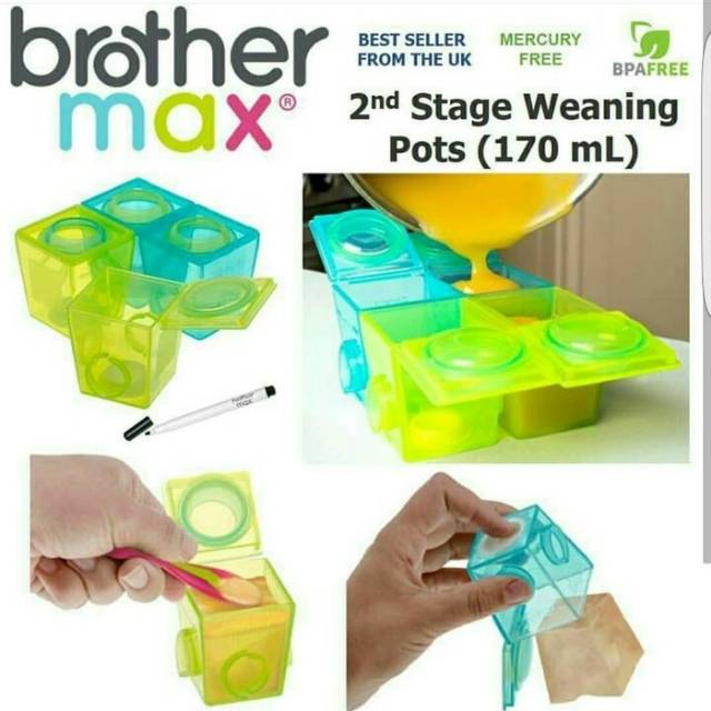 Brother Max 2nd Stage Weaning Pots/Freezer pot Peratan mpasi bayi
