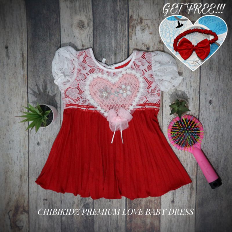 Dress Bayi New Born / Baju Bayi Chibikidz Love Brocade Baby Dress