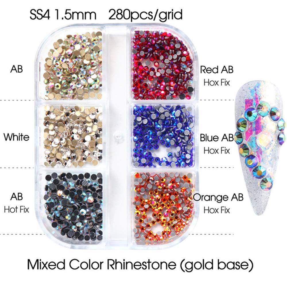 AUGUSTINA Agustina Nail Art Rhinestones Akrilik Berlian Tidak Teratur Manik-Manik Datar Kembali Perhiasan Kristal DIY Dekorasi Nail Art