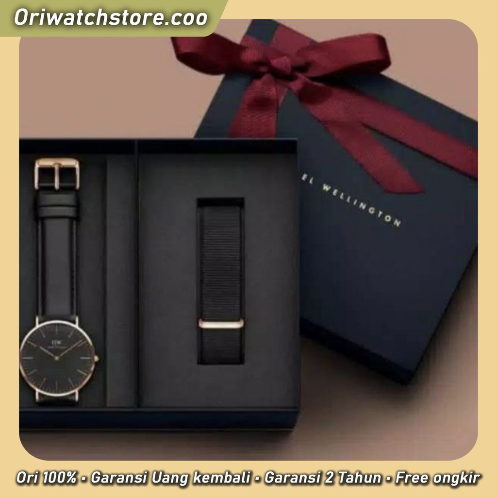 TERLARIS DW ORI FREE STRAP JAM TANGAN WANITA PRIA DANIEL WELLINGTON CLASSIC KULIT