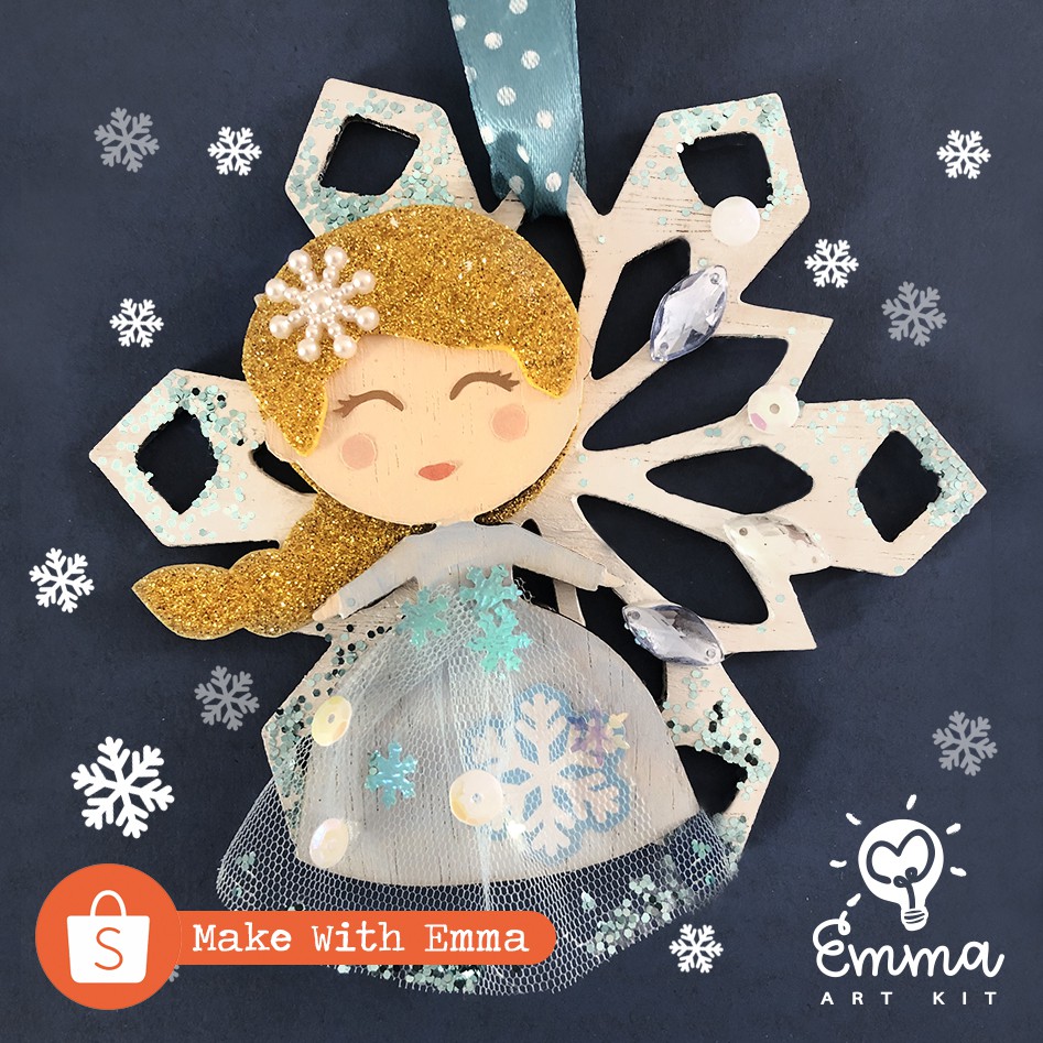 

DIY Christmas Ornament Art Kit: Elsa / Frozen (w/ Paint and Brush)