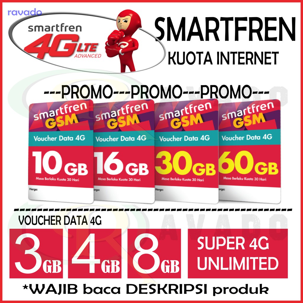 PAKET INTERNET DATA KUOTA VOCER MURAH SMARTFREN 4G ...