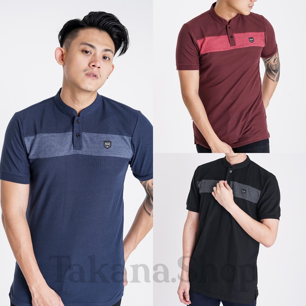 Kaos Polo Shirt Pria Krah Sanghai Aplikasi Lengan Pendek