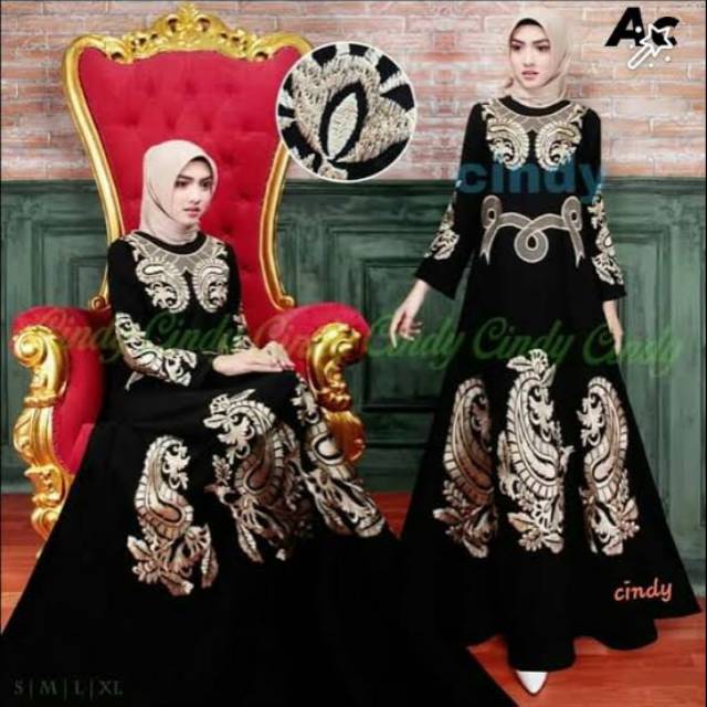 New Abaya Gamis Maxi Dress Arab Saudi Bordir Jenar Turki Umroh Dubai Turkey India Wanita Hitam