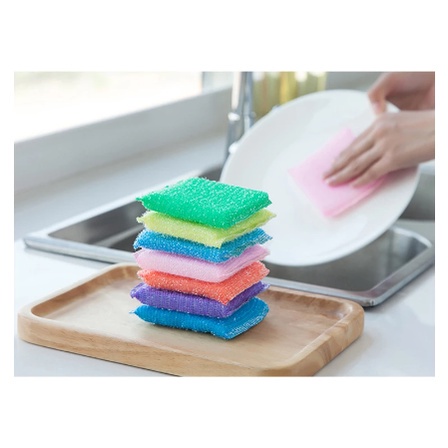 SPONS CUCI PIRING WARNA ISI 5pcs / SPONGE SABUT UNTUK CUCI PIRING