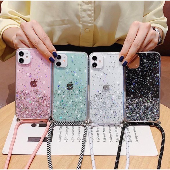 Glitter Lanyard Case - Sling Case - For iPhone 6 7 8+ X XR XS Max 11 Pro Max 12 MINI PRO MAX