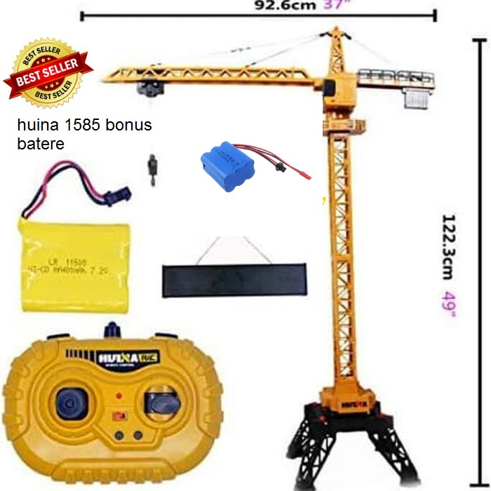 HUINA 1585 tower crane 12ch 2.4ghz bonus baterai 7.2V 1400mAH SM JST