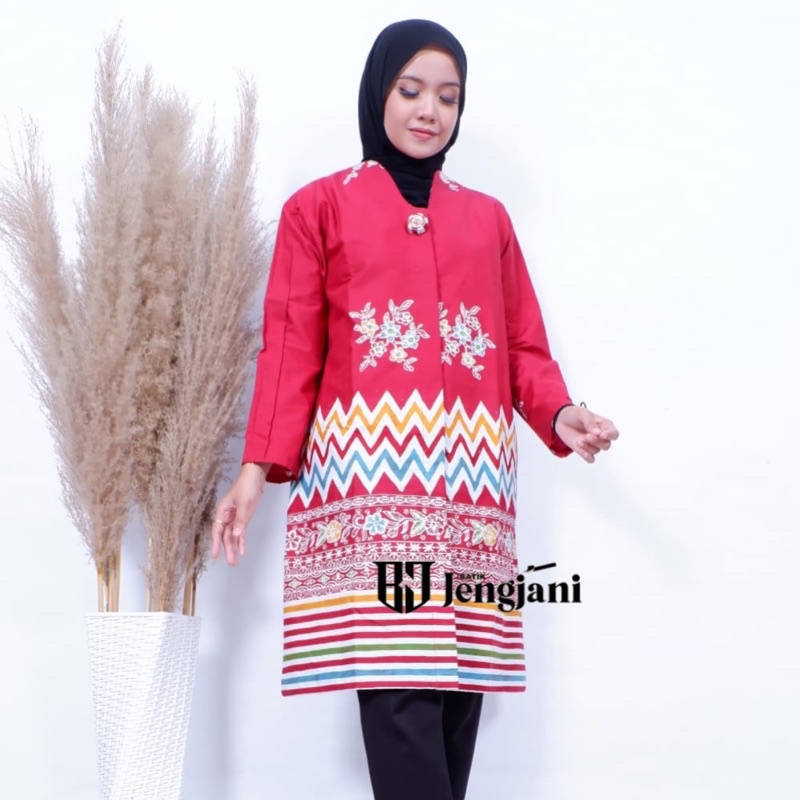 Tunik Tricot Merah Putih Alesha