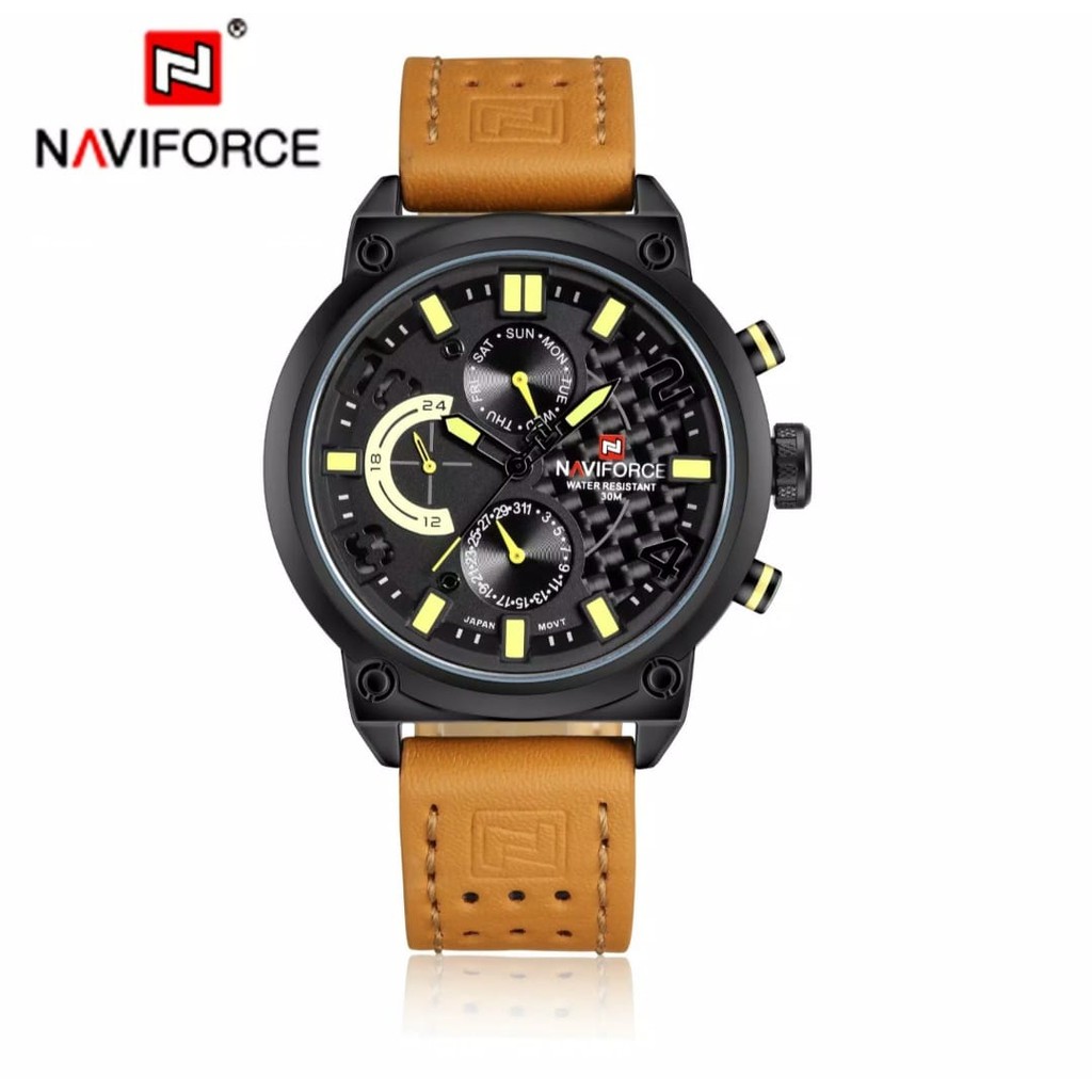 Jam Tangan Kulit Naviforce 9068 Pria Original Terbaru