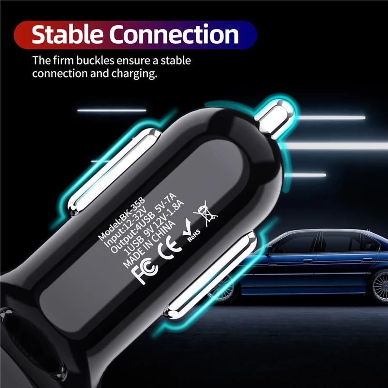 Charger Mobil Mini 7a 4 Port Usb Fast Charging