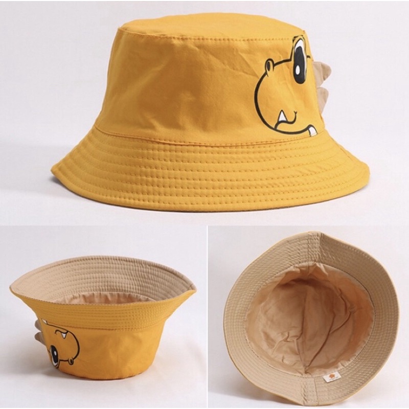 COD Topi Bucket Hat Anak Motif Dino Terlaris Berbahan Katun Tebal 1-8 Tahun Pria Wanita Trend Unisex