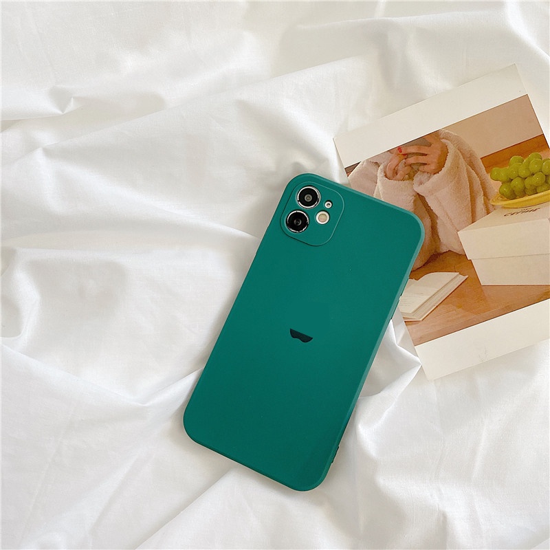 Soft TPU Silicone Cases for iPhone 12 Pro Max 13 6 6s 7 8 plus SE 2020 11 13 pro max X XR XS MAX Cute 5 Candy Colors Camera Lens Protector Case with  APP LE Logo