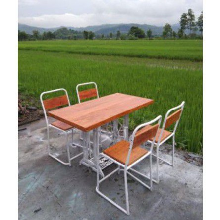 Meja Cafe Kaki Mesin Jahit Kursi Makan Jadul Klasik Set