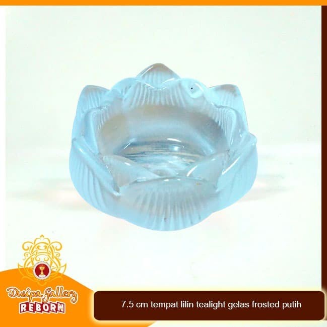 7.5 cm tempat lilin tealight gelas frosted Putih