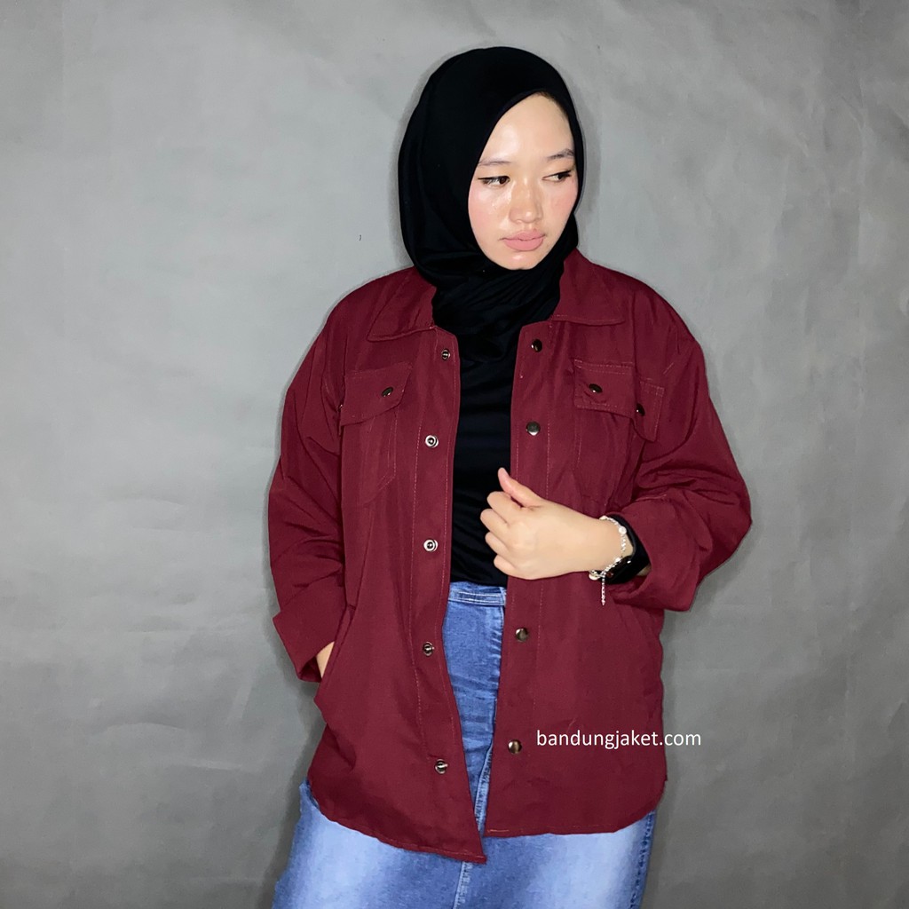 Jaket Semi Parka || Trucker Jacket || Size M - XXL-MAROON