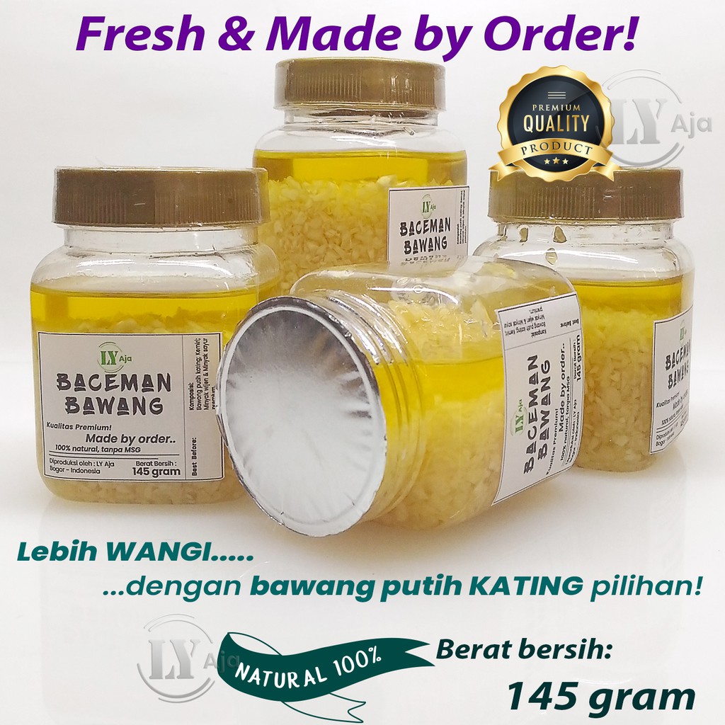 Baceman Bawang Putih Kating LY Aja 145 Gram dalam Minyak Canola Minced Garlic in Oil 145 Gr