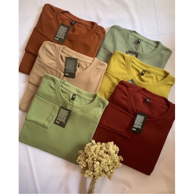 Kaos Rib Premium/Kaos Lengan Panjang/Kaos Rib Premium Lengan Panjang