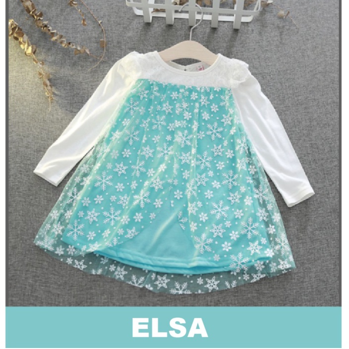 DISNEY PRINCESS DRESS - Snow White Elsa Unicorn Kid Dress Anak