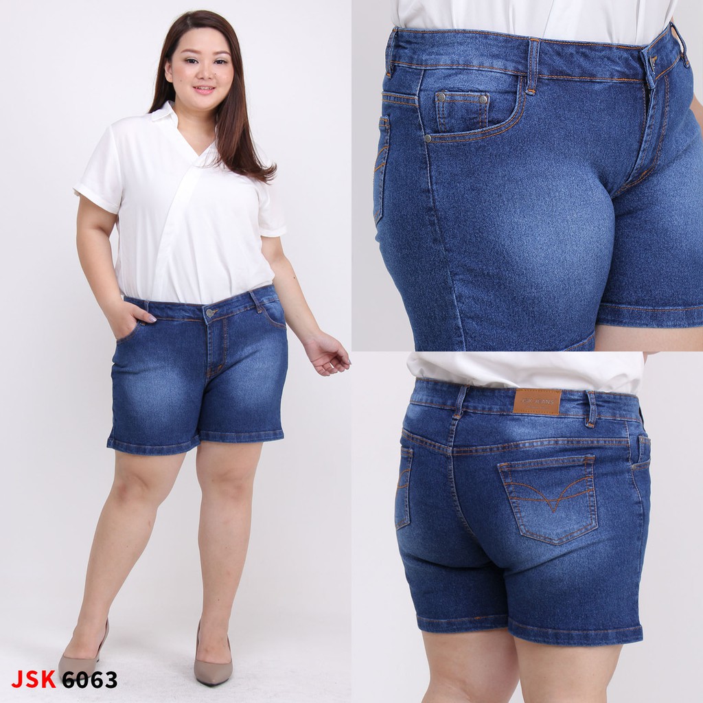 [SIZE 27-38] Hotpants Jeans 2/3 JSK Bigsize / Celana Pendek Wanita Short Jeans JSK 6061 6062 6063