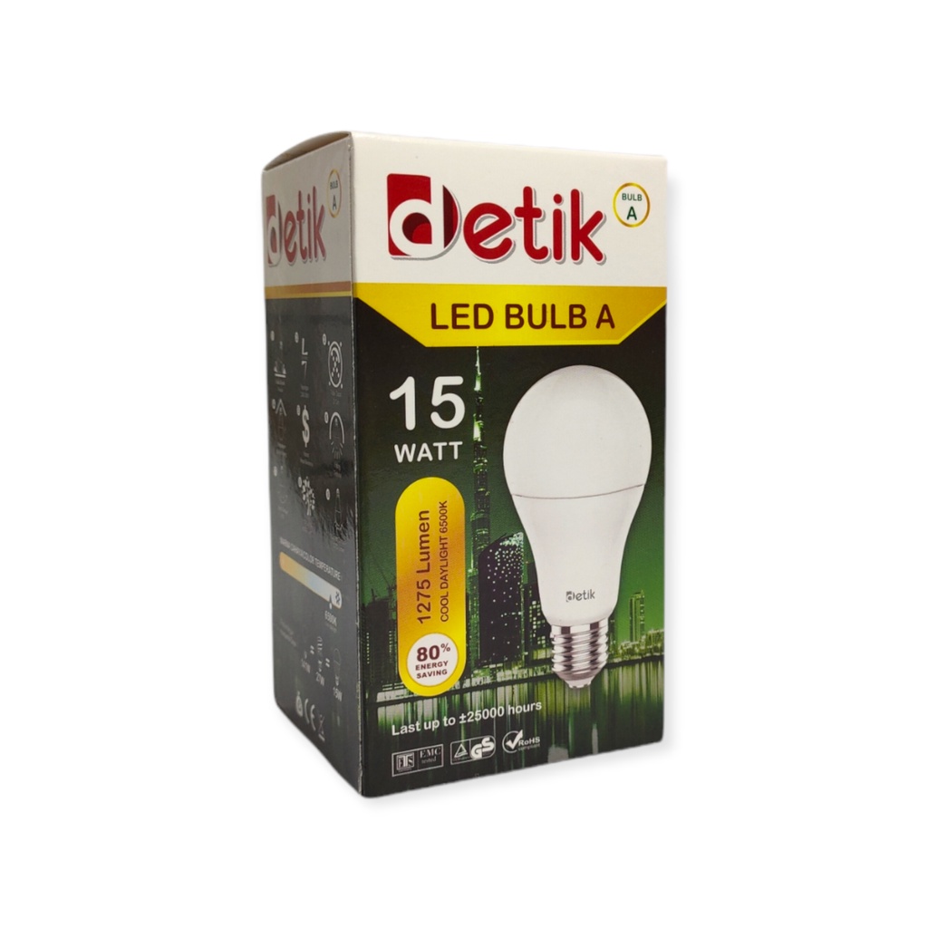 DETIK Lampu LED Bulb 15 Watt - Cahaya Putih (Garansi 1 Tahun)