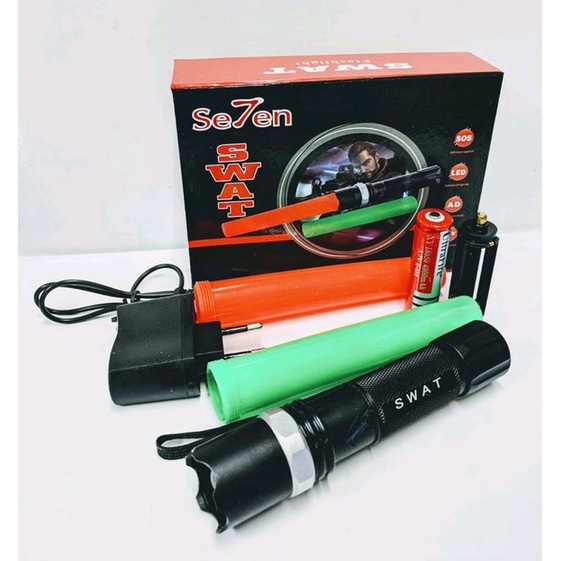 Senter SWAT 2 line / 2 lalin double cone LALU LINTAS grosir