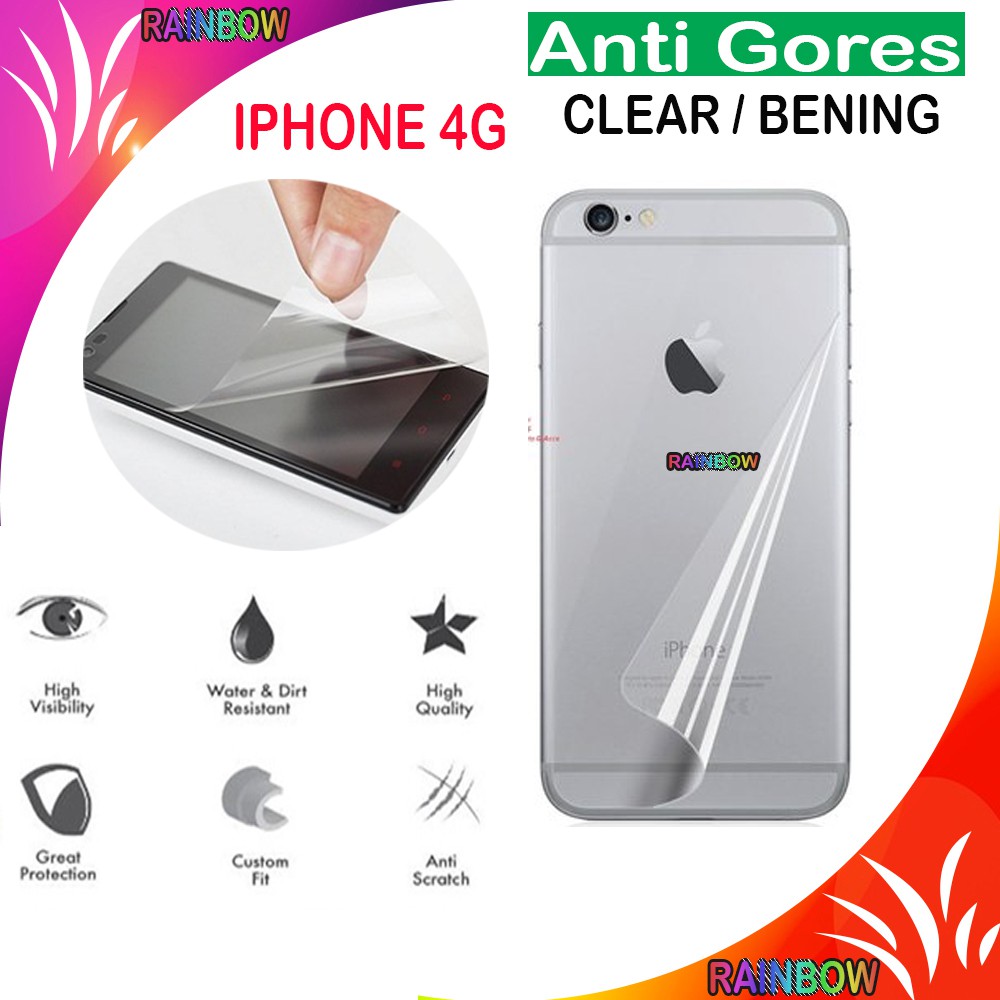 Anti Gores Untuk Iphone 4G / Iphone 4 Back / Iphone 4 Depan / Belakang / Iphone 4G Japan Screenguard HP AntiGores Handphone