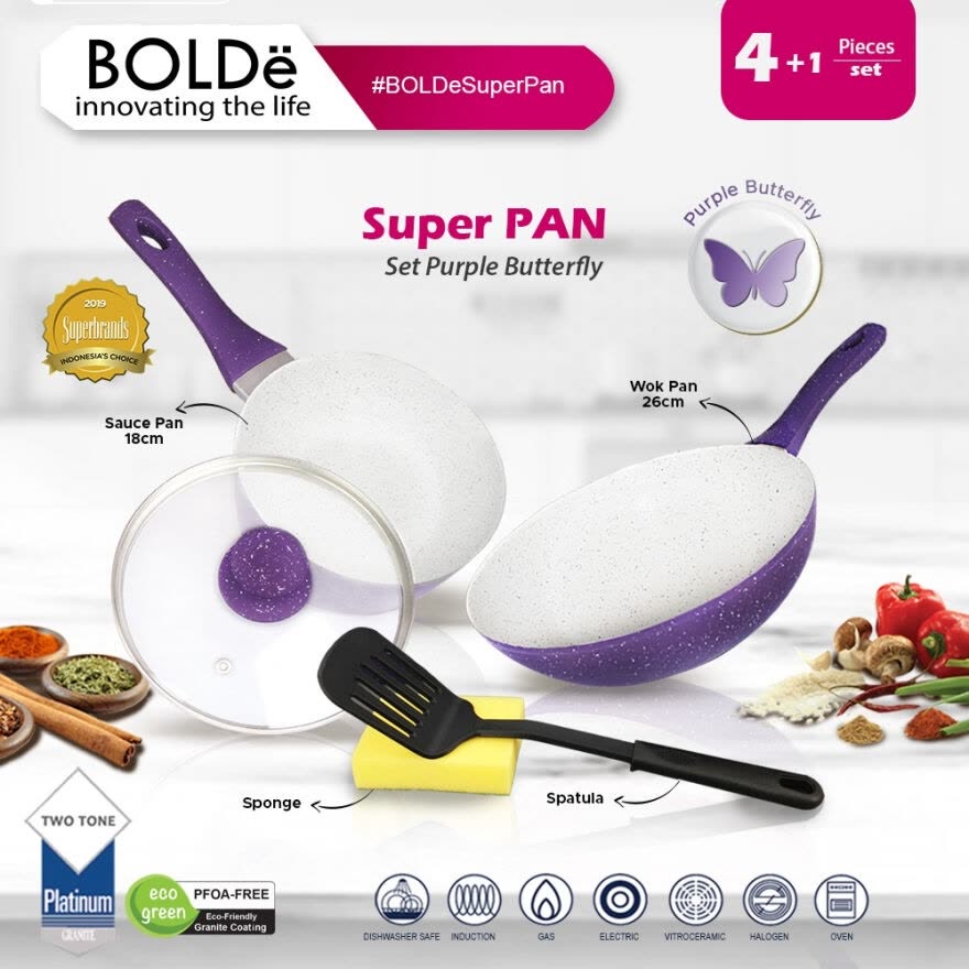 BOLDE Super Pan set 5 pcs Keramik Purple