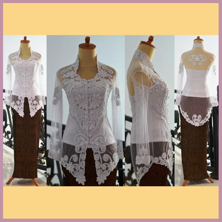 KEBAYA MODERN JADI AKAD NIKAH PUTIH PENGANTIN MODEL TREND TERBARU