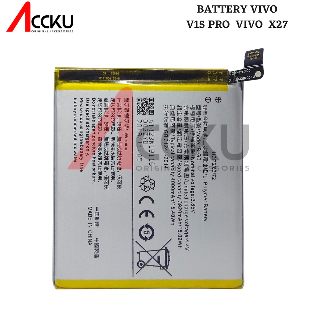 BATERAI VIVO X27 BATERAI VIVO V15 BATTERY VIVO B-G0  VIVO V15 PRO VIVO X27 ORIGINAL